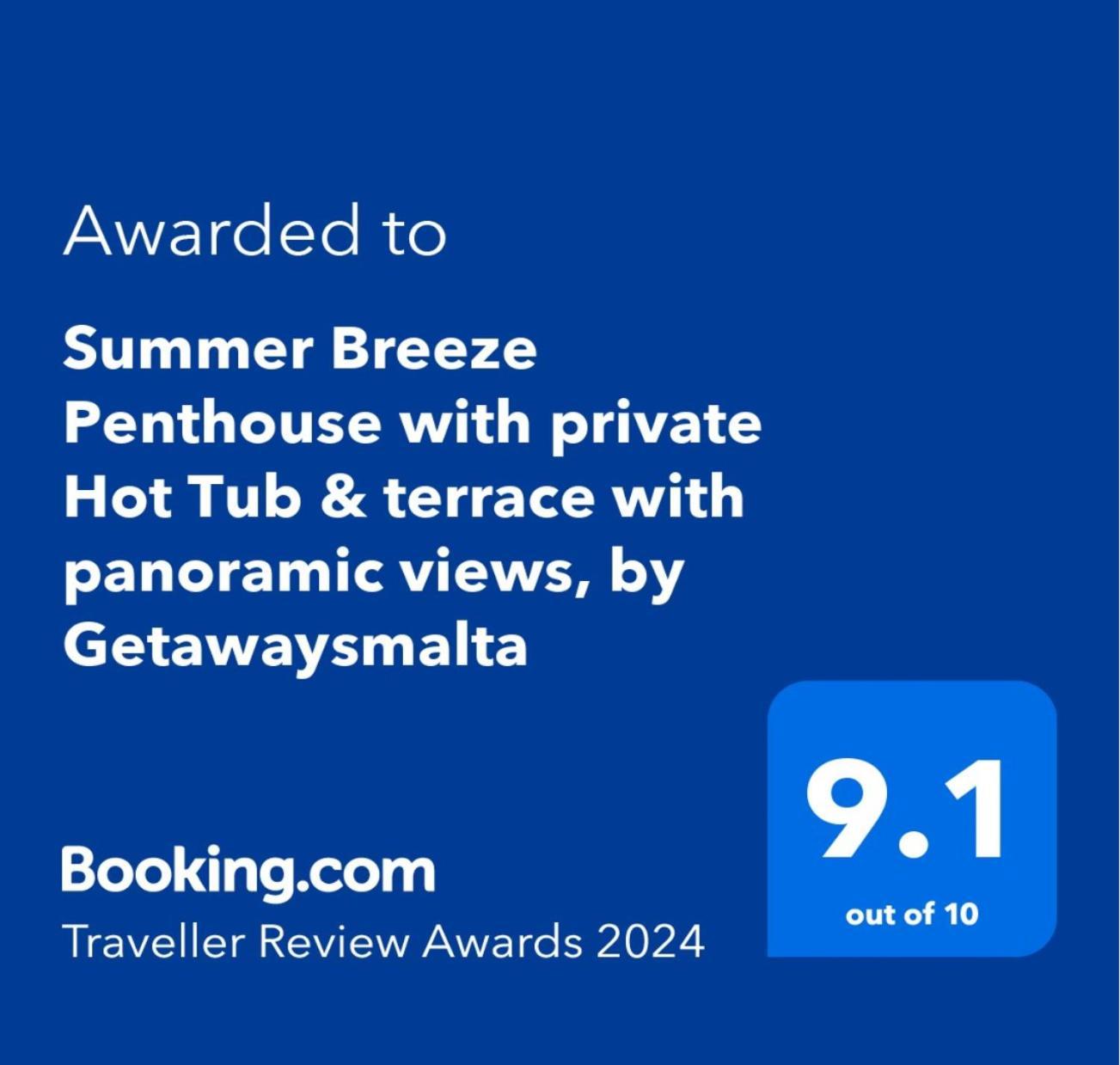 Summer Breeze Penthouse With Private Hot Tub & Terrace With Panoramic Views, By Getawaysmalta Mellieħa Exteriör bild